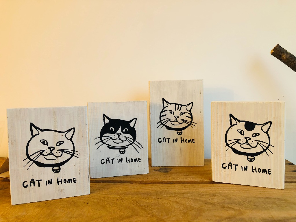 猫シリーズ木製看板